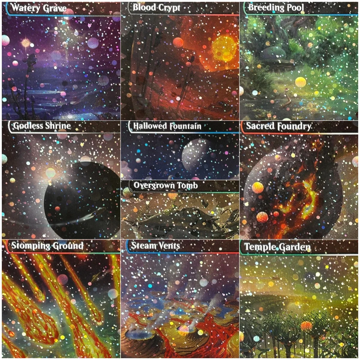 

UNF [Shocklands set] GalaxyFoil Magical Proxy Black Top Quality Proxy Playing Cards Board Game Deck Trading Cards