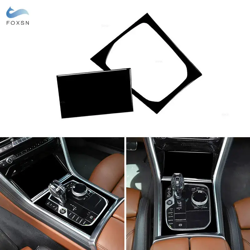 For BMW 8 Series M850i G15 G16 2019 2020 2021 2022 Car Interior Center Control Gear Shift Panel Frame Trim Sticker Piano Black