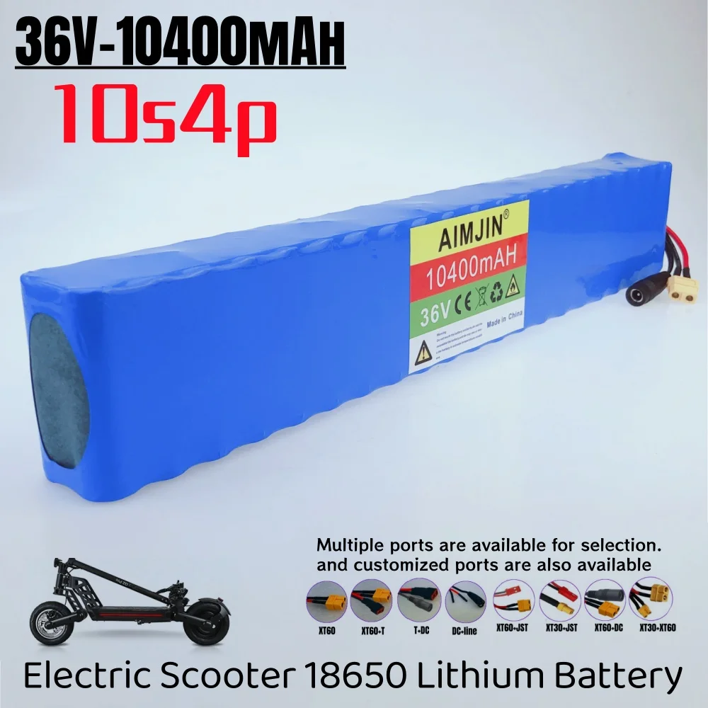 

10S4P 36V 10400mAh High Capacity 18650 Lithium Battery Pack for Scooter with BMS - Rechargeable Battery