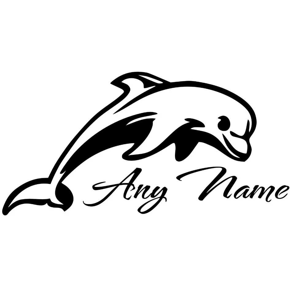 Personalised Dolphin Vinyl Wall Sticker Any Name Art Decal Customized Gift 30cmx60cm