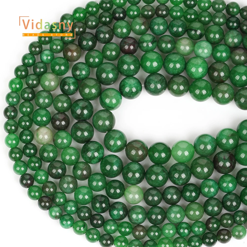 Natursteinperlen, grüner Achat, Chalcedon-Perlen für die Schmuckherstellung, runde lose Perlen, DIY-Zubehör, Armband, 6/8/10 mm, 15 Zoll – Detail 4