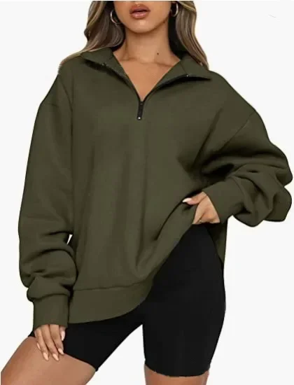 Winter women's clothing new popular sweater fleece top loose pocket sweater