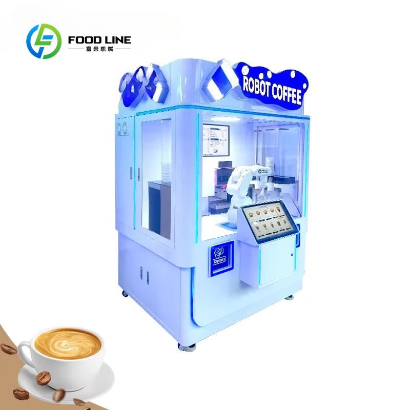 AI Smart Coffee Robot Vending Machine with  Menu Management, Compatible with Various Coffee Beans for Global Market Applications