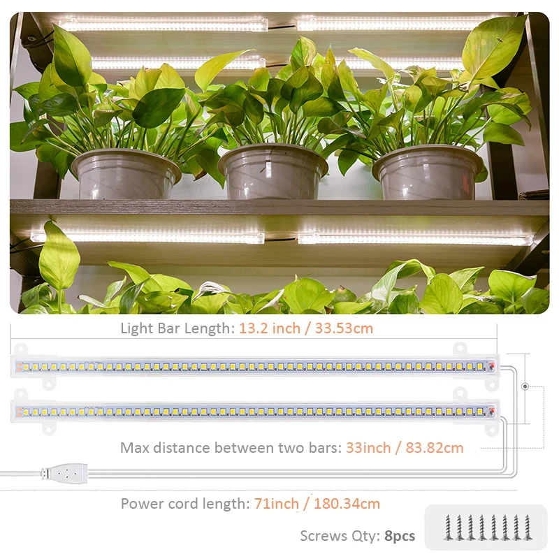 SEAMETAL 2 In 1 Indoor Led Grow Light Full Spectrum Hydroponics Growing Plant Lamps USB Timer Phyto Lamp Dimmable LED Phytolamps