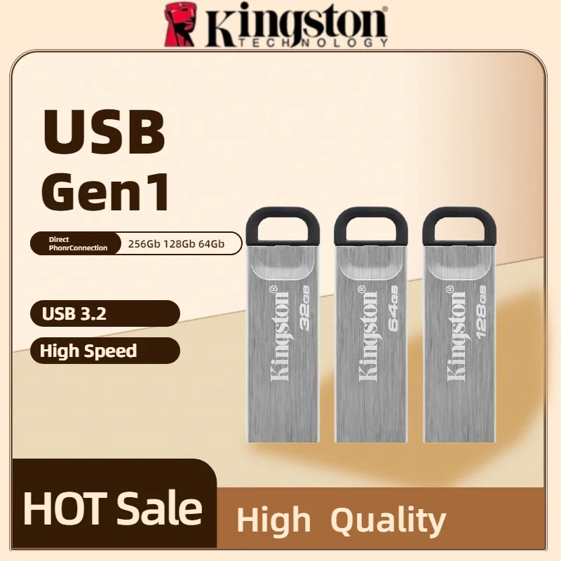 2026 Kingston DataTraveler Kyson USB Flash Drive 32GB 64GB 128GB 256GB USB 3.2 Flash Penrive DTKN Pen Drive for Computer