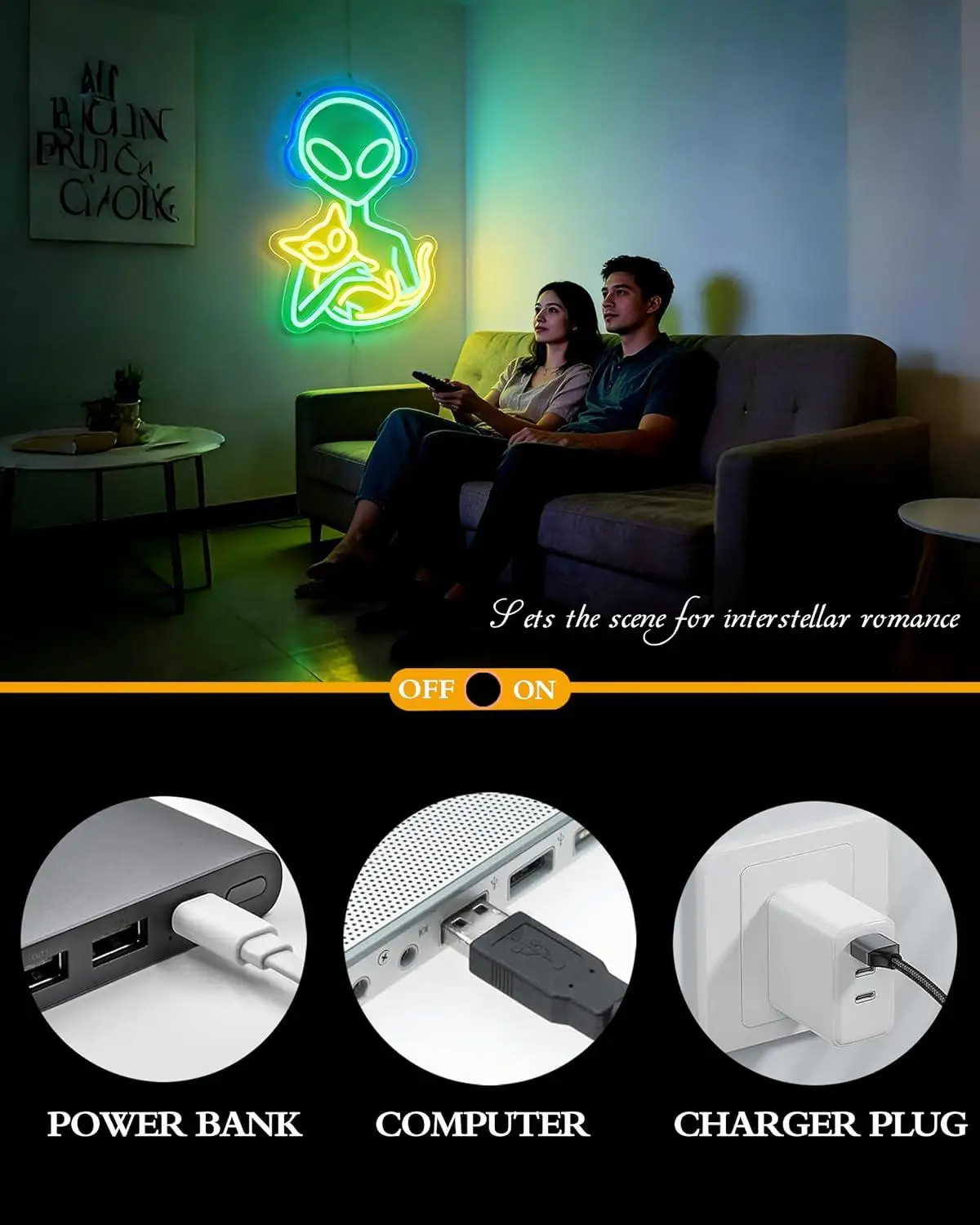 Alien Holding Cat Neon Sign Dimmable LED Light For Gaming Room Man Cave Bar Sci Fi Bedroom Party Wall Decoration Gifts For Kids