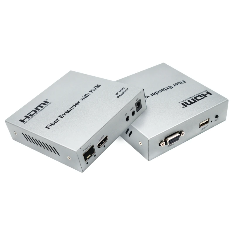 DTECH DT-7460 جهاز ريسيفر استقبال وإرسال الفيديو 4K 60 هرتز HDMI/KVM موسع فوق الألياف 20 كجم LC واجهة الألياف البصرية #1