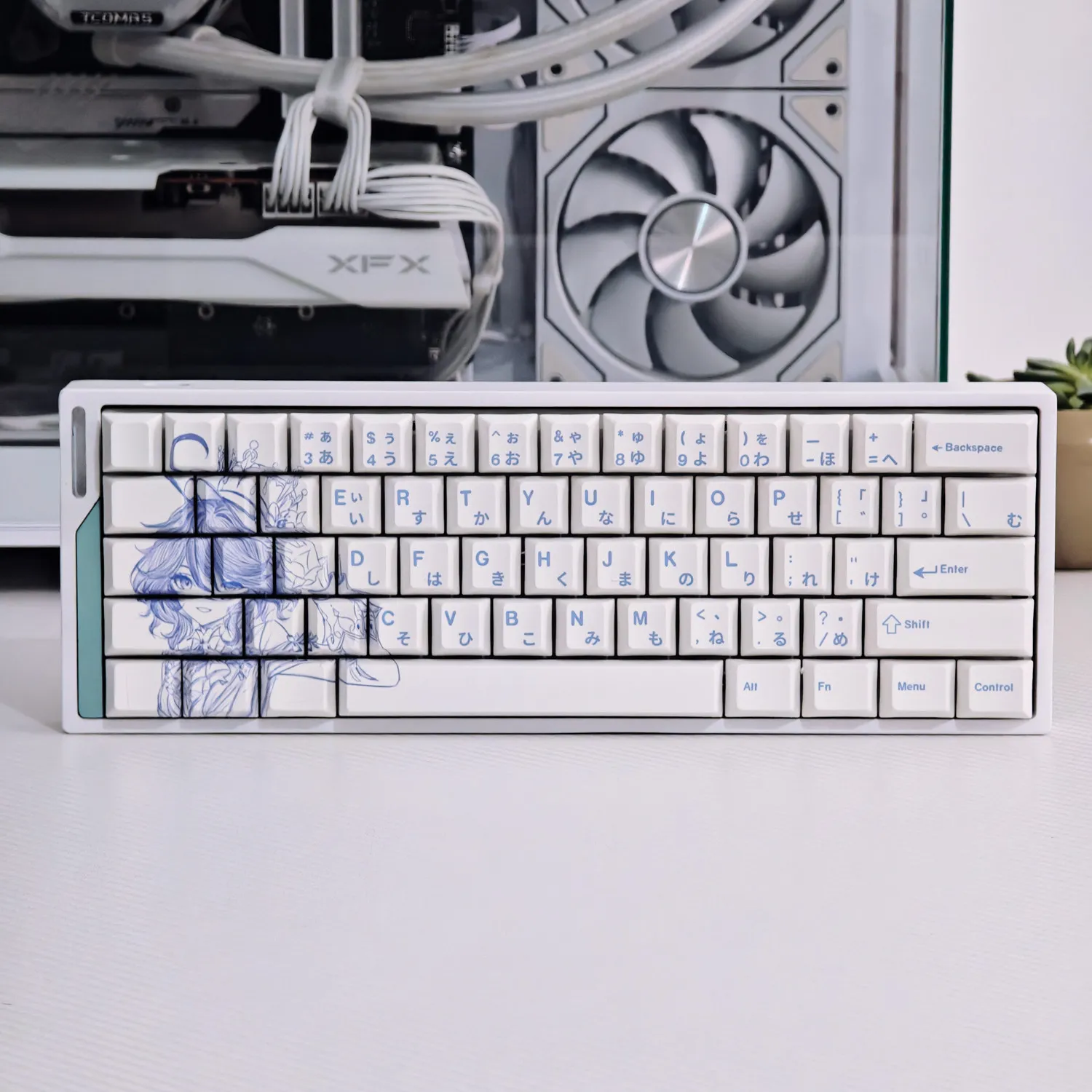 Furina Anime Keycaps PBT Dye Sublimation Cherry Height for Mechanical Keyboard AULA F75 Ajazz Game PC