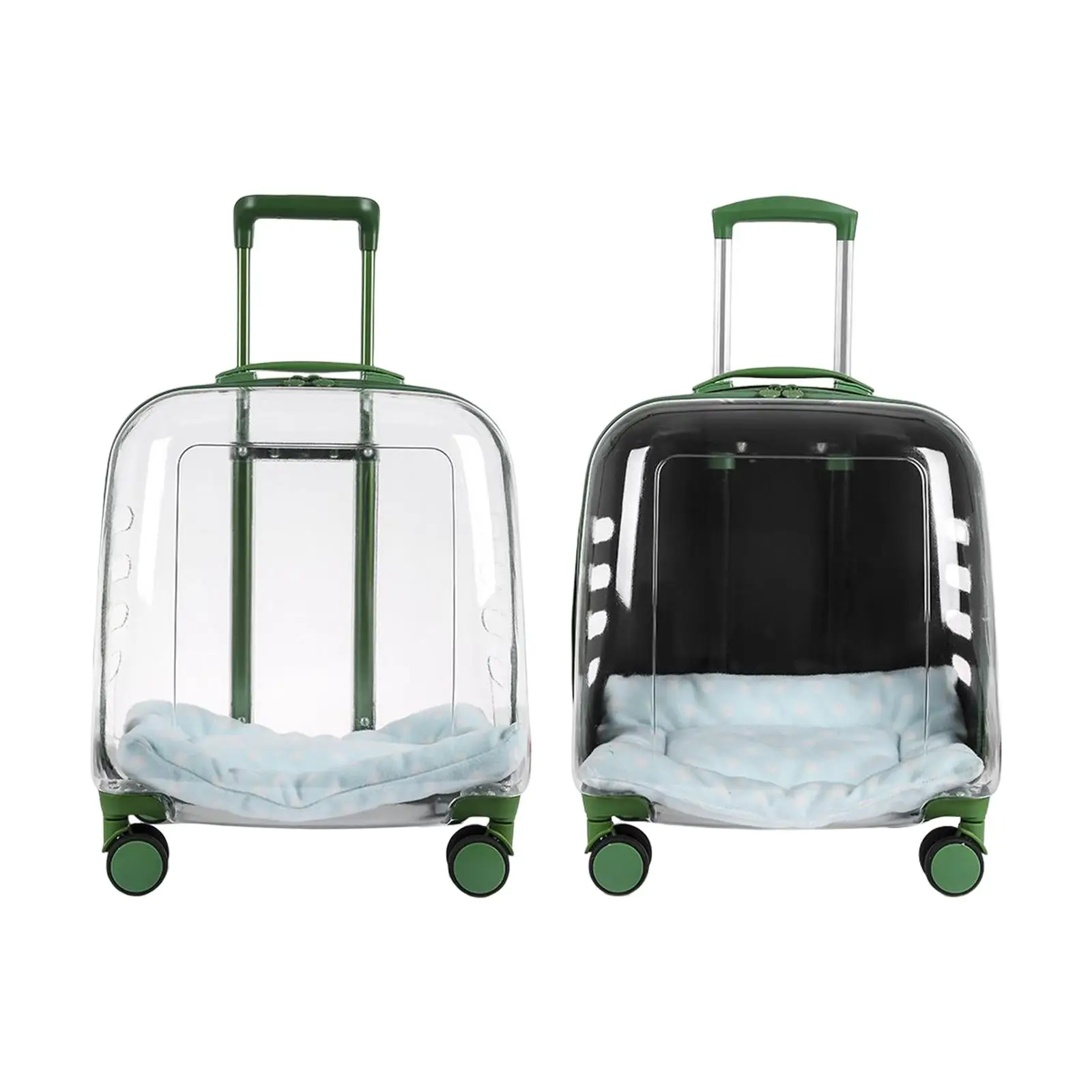 Imagem -06 - Portátil Cat And Dog Transportadora Bolsa Silencioso Universal Rodas Pet Trolley Case Totalmente Transparente Viagens Curtas Transportando para Pet Viagem