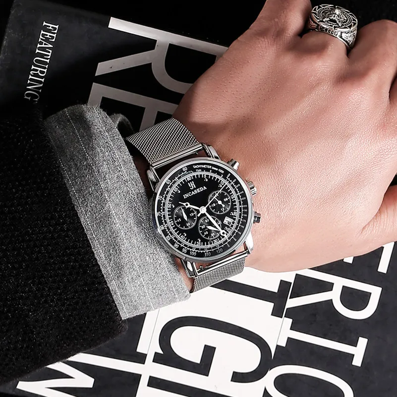 2025, neue NDNZ-Luxus-Multifunktions-Mode-Herrenuhr mit sechs Nadeln, multifunktionale Timing-Uhr, Kalender, High-End-Quarzuhr