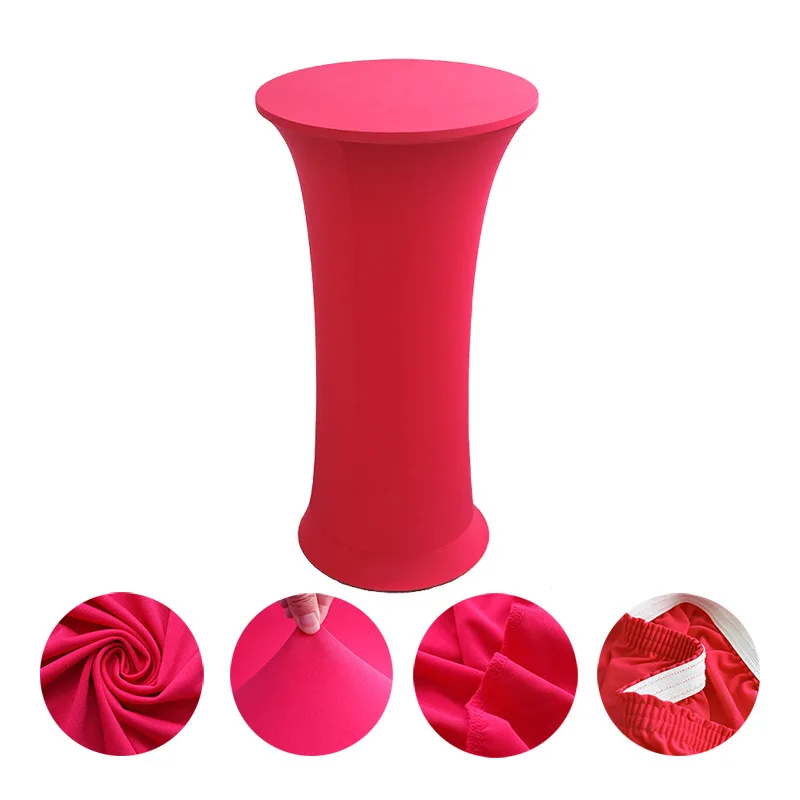 2pcs round base Stretch Lycra Spandex Cocktail Table Cover Wedding Table Cloth For Event Banquet Decoration