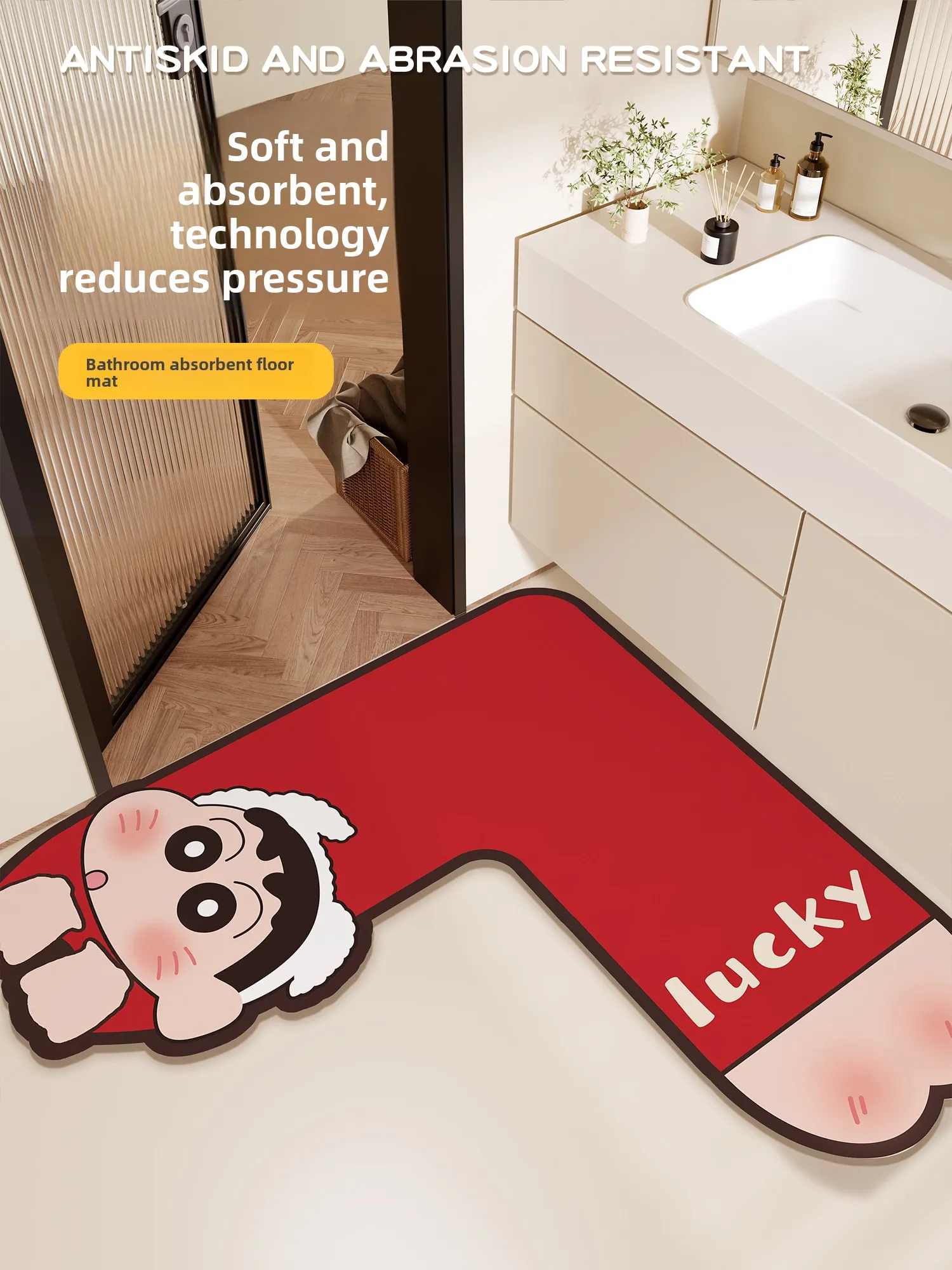 

Batoom Кухня Туалет L-образный Нескользящий впитывающий напольный коврик Batoom Входной ковер Угловой противоскользящий коврик для ног для домашнего использования