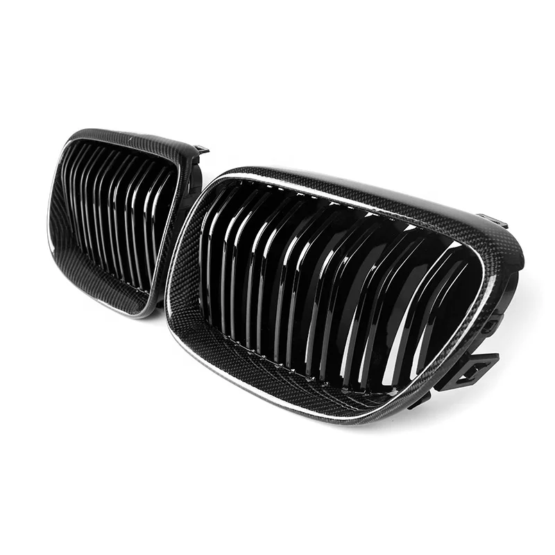 Carbon Fiber E92 E93 Bumper Grill For BMW 3 Series Kindly Front Grill Single Or Double Line M3 Style Auto Parts 2010-2013