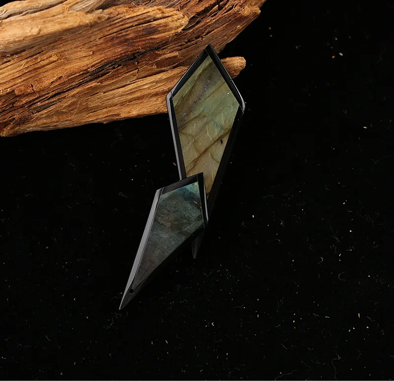 B&F Obsidian＆Labradorite Earring Beads for Jewelry Making, Handmade Natural stones beads, Stones for jewelry Making Supplie