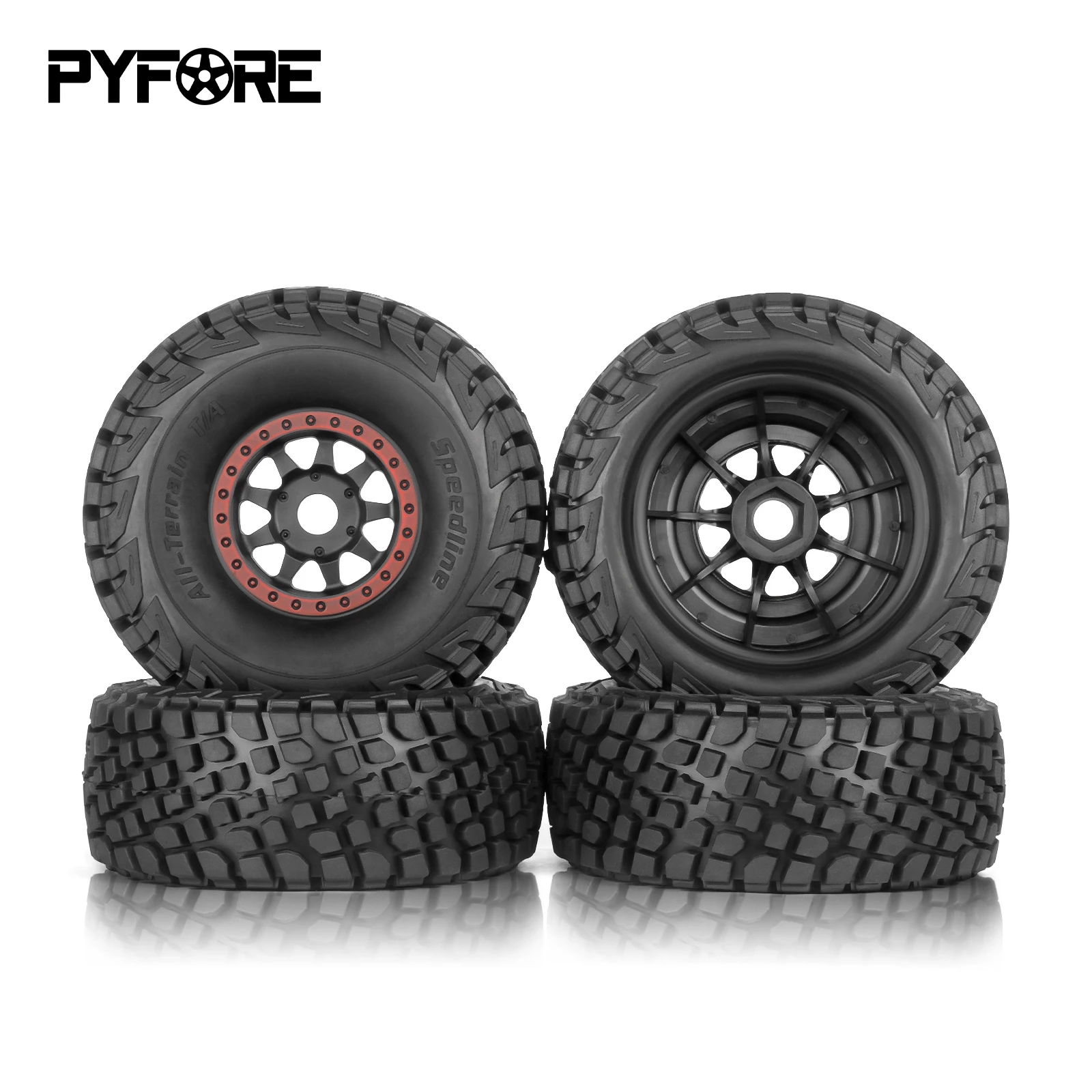 PYFORE 4PCS Off-road Tires 136X56mm Adapter 17mm for MOJAVE YK4072 YK4073 1/7 RC Model Car Desert Truck Accessories Tire 336184