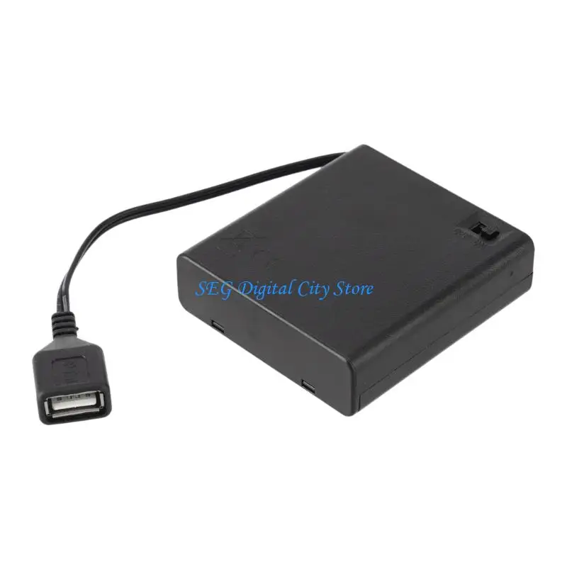 U75B AA Battery Box 2/3/4/6/8 Slot AA Battery Storage Case with Cover Switches and USB Female Slot Battery Case