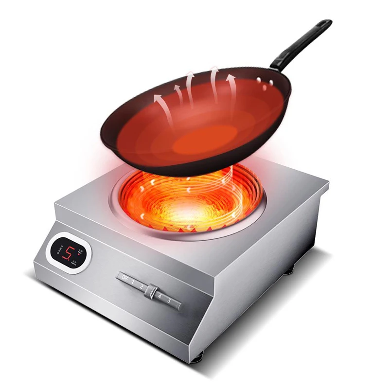 Induction Cooker Household High-Power 4200W Intelligent Commercial Concave Stainless Steel Body Waterproof And Oil-Proof