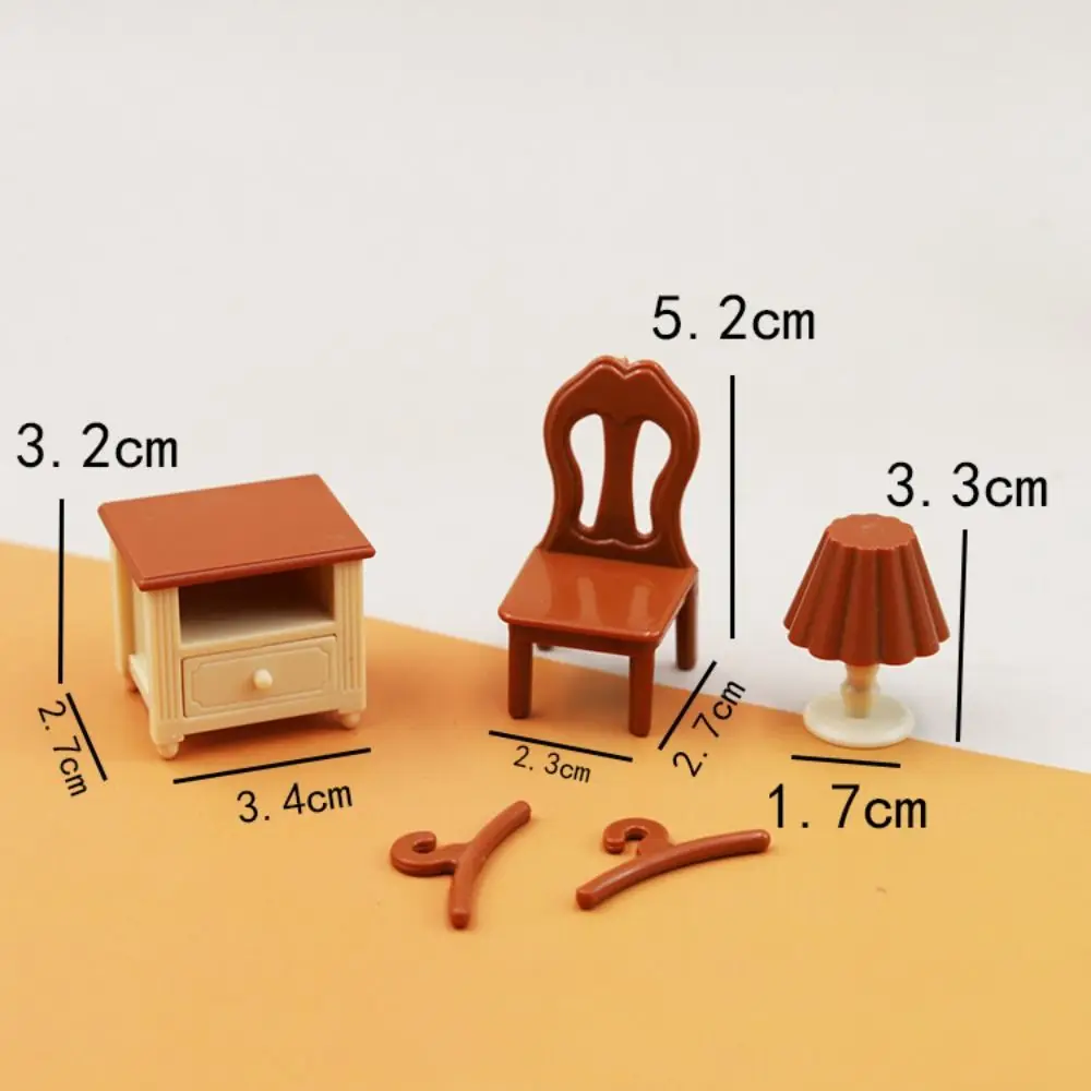 Mini meubles de maison de poupée de haute qualité, multi-styles en plastique, Table à manger Miniature, chambre à coucher, ensemble de jeu de cuisine