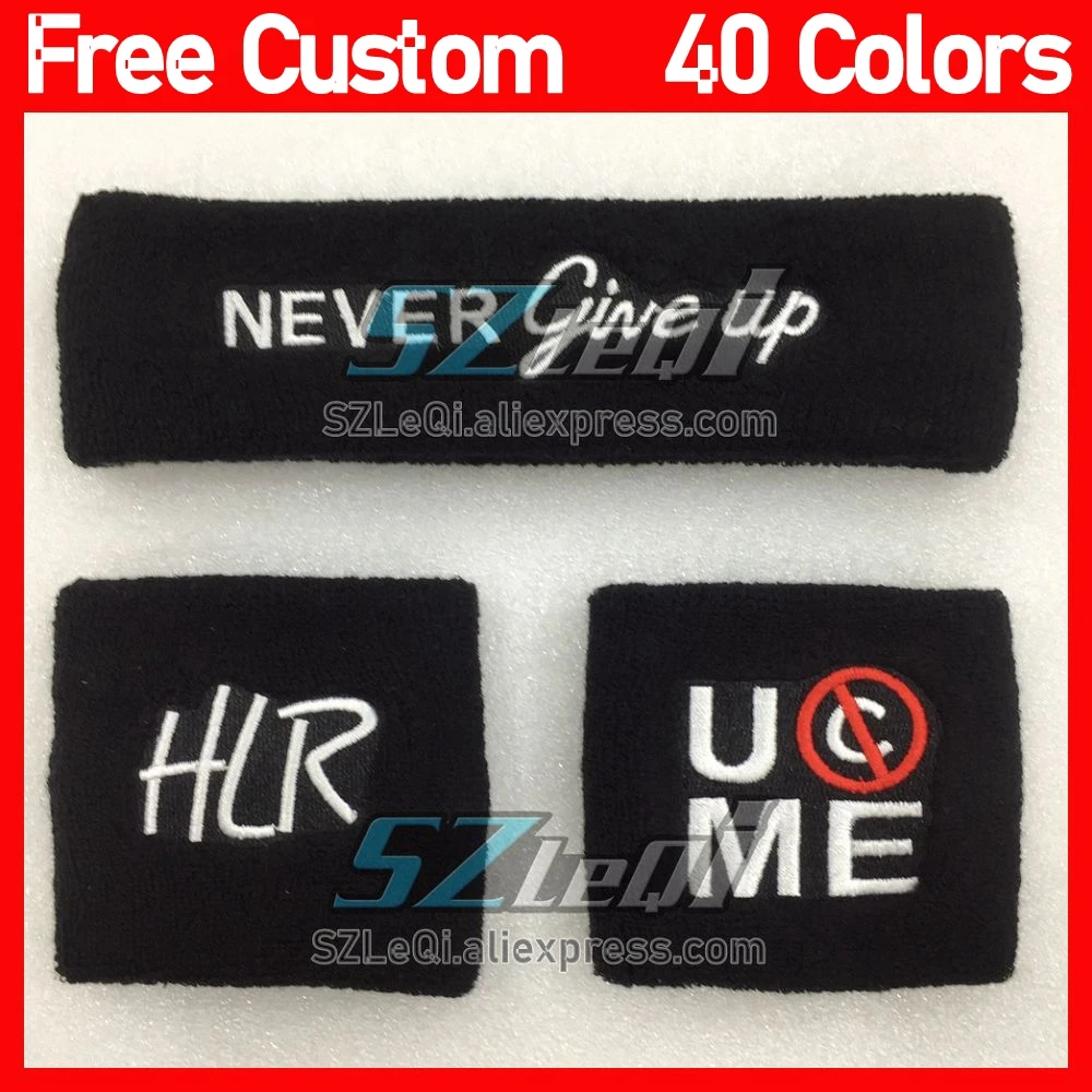 3 pcs / Set 100% Cotton Adjustable Sports Wristband Sweatband Sweat Band For Men and Women Gym 100%Cotton Sweatbands Wristbands