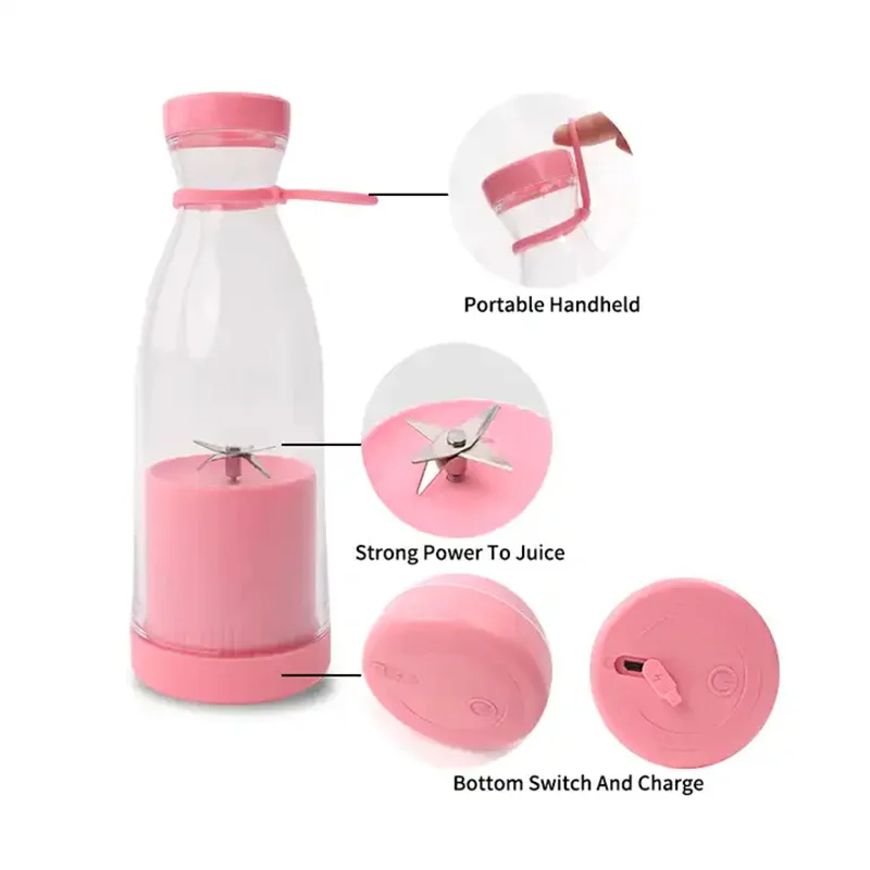 Travel Kitchen Portable blender Fresh Fruit Juice Mixer Mini Mixer Electric Juicer Smoothie Manufacturer Mixing Cup Bottle