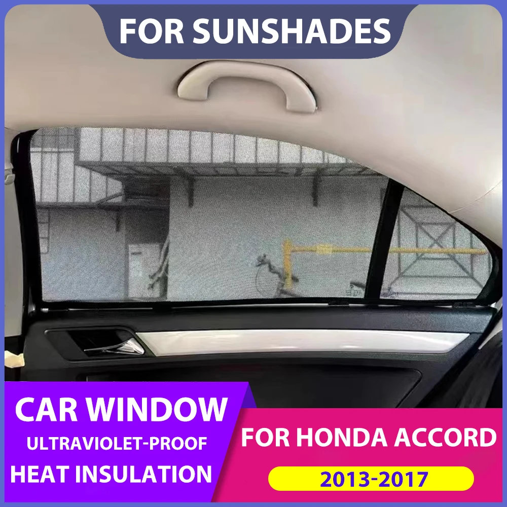 Magnetic Side Window Sunshades Curtain For Honda Accord 9th Passenger Privacy Summer Car Windows Shades For ACCORD (2013-2017)