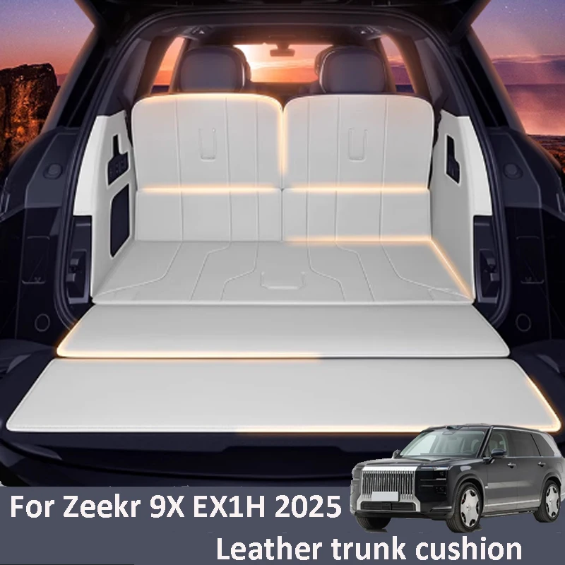 

For Zeekr 9X EX1H 2025 2026 Car Leather Trunk Cushion Full Surround Protect Anti Fouling Wear-resistant Interior Accessory