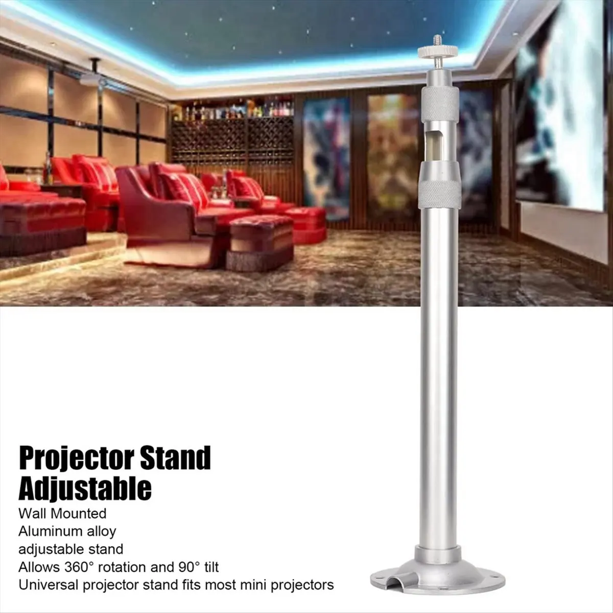A85P Telescopic Projector Mount Bracket Aluminum Alloy Adjustable Length 15.7-31.4 Inch for Cameras & Projectors