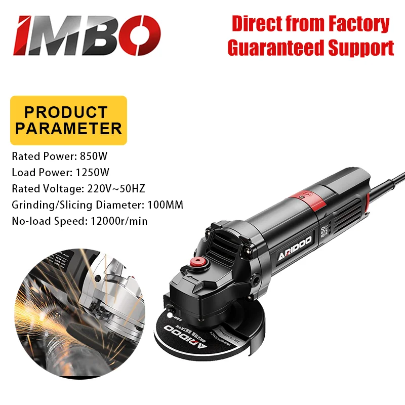 Industrial Multi-functional Angle Grinder All-Aluminum Head Cut Grind & Polish Tool with Dual Handles