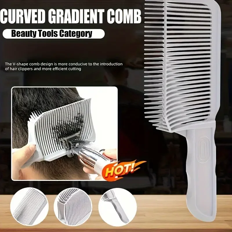 Fading Comb Professional Barber Clipper Blending Flat Top Hair Cutting Comb For Men Heat Resistant Fade Brush Salon Styling Tool