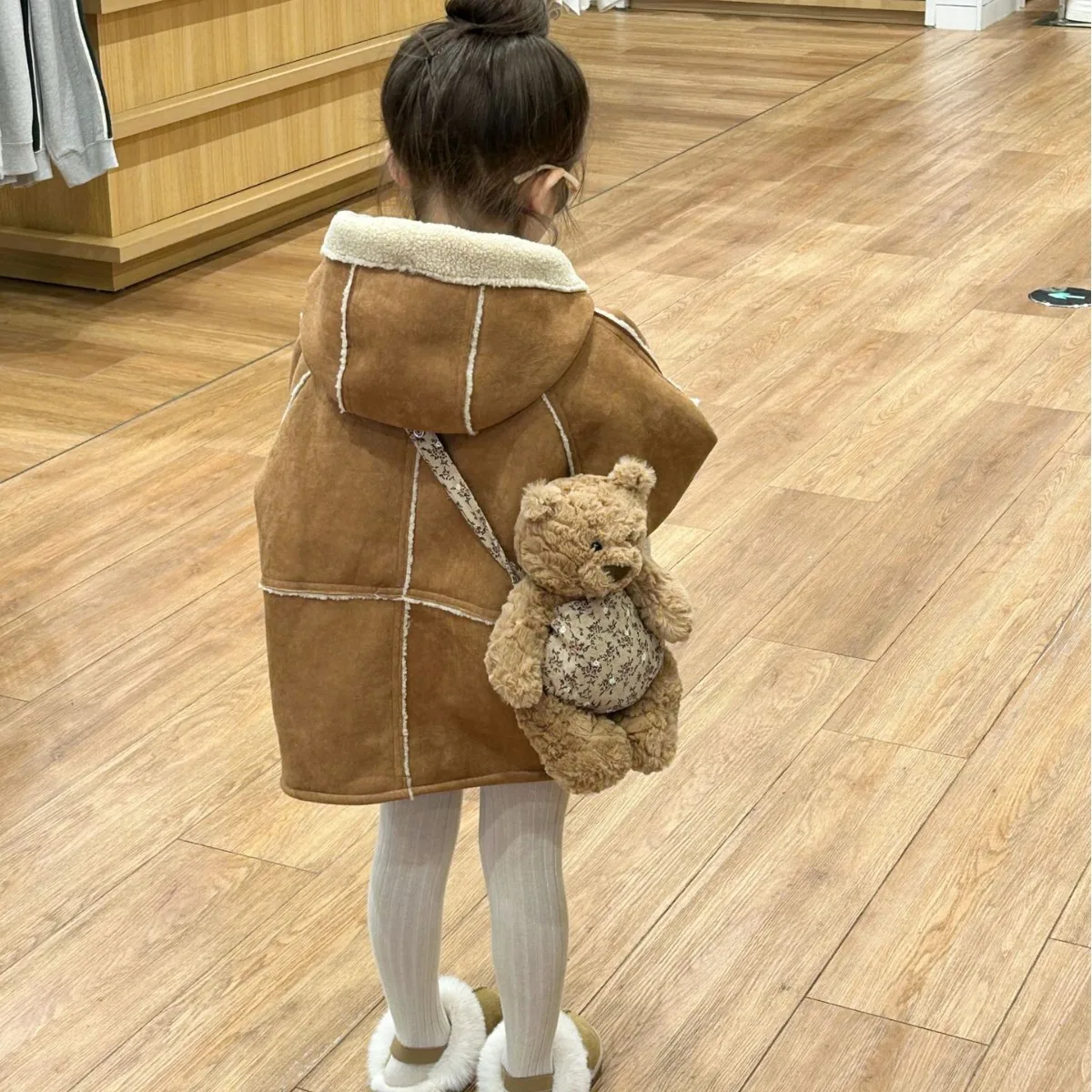 Winter new children's clothing Korean version children's clothing girls' inner lamb fur suede jacket