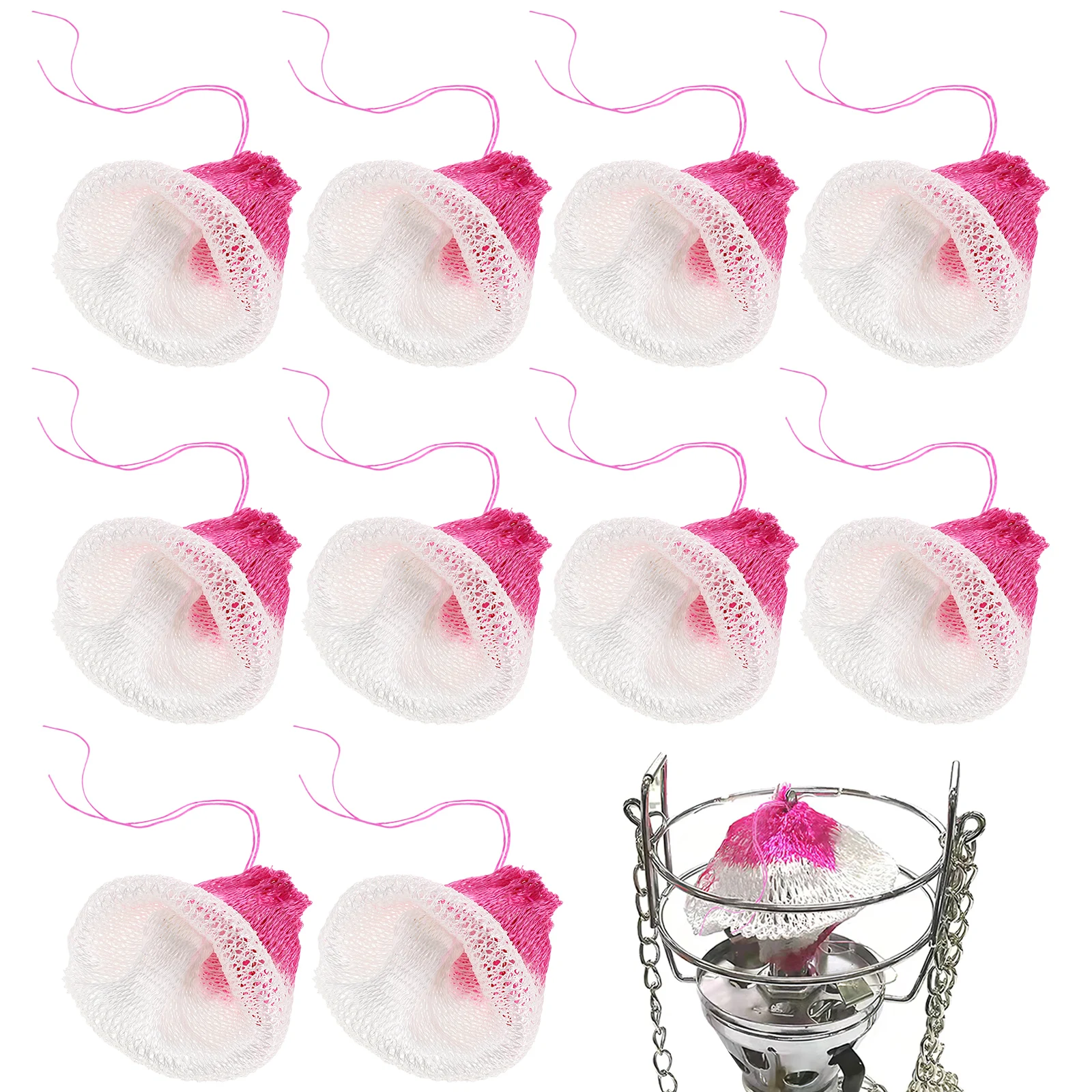 

10 Pcs Large Red Lantern Yarn Wick Mantle Single Mantles Kerosene Covers Rayon Gas Lamp Accessories