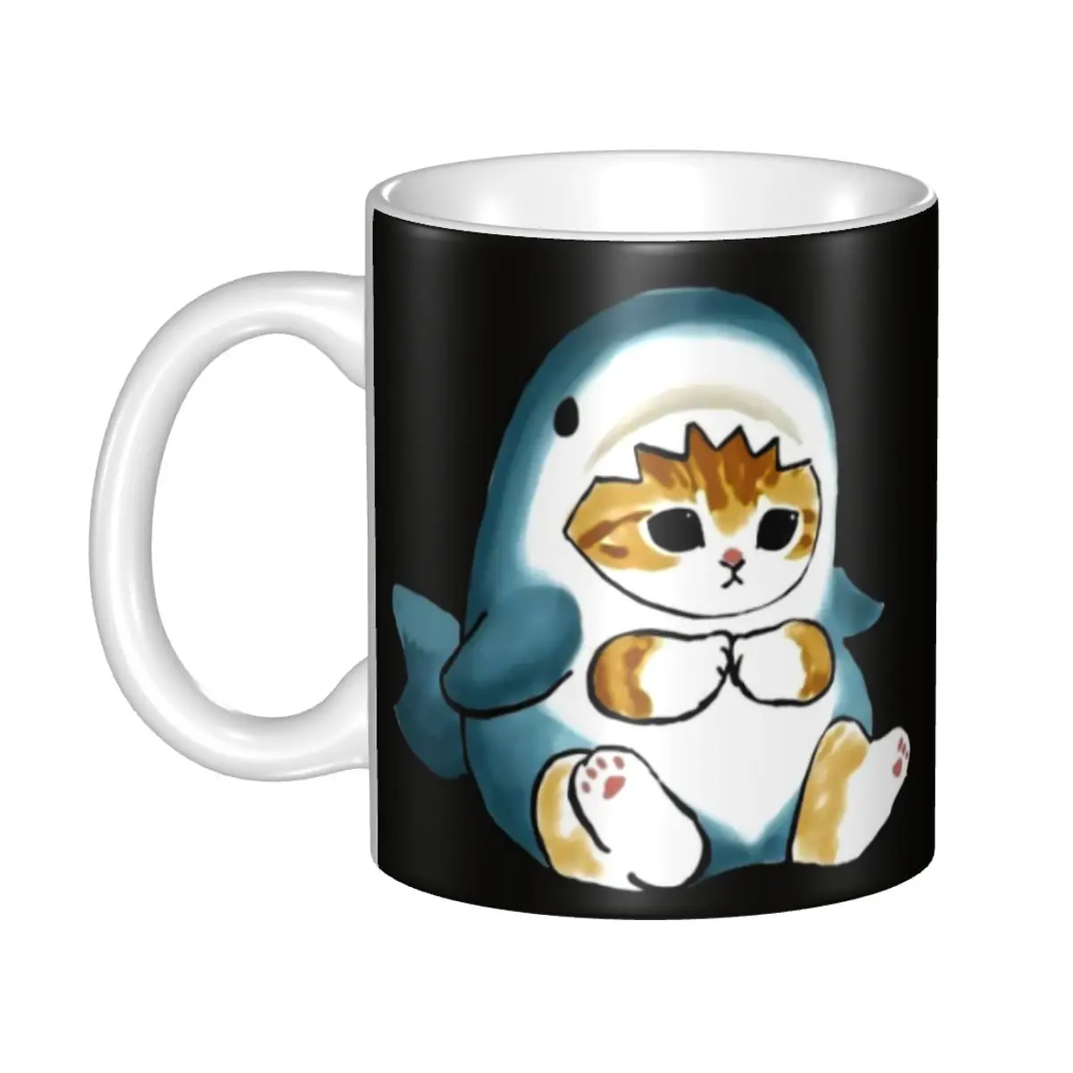 Customized Cartoon Anime Animals Cat Shark Mug DIY Ceramic Tea Milk Coffee Cup