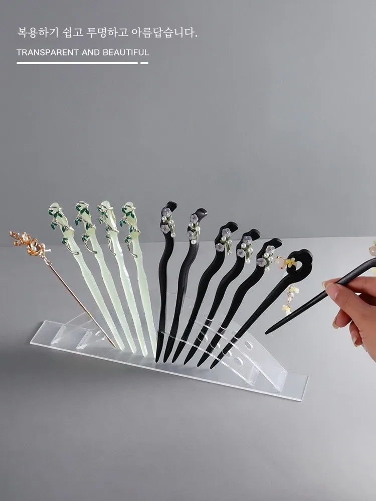 Hairpin Storage Box Acrylic Transparent Antique Headdress Hairpin Artifact Brush Handmade Accessories Pen Holder Display Shelf