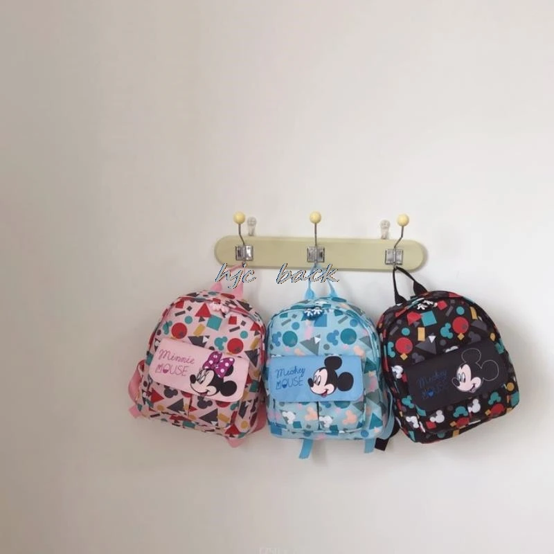 Mochila com mickey e minnie design para crianças, bonito saco escolar para jardim de infância, presente de aniversário para meninas e meninos