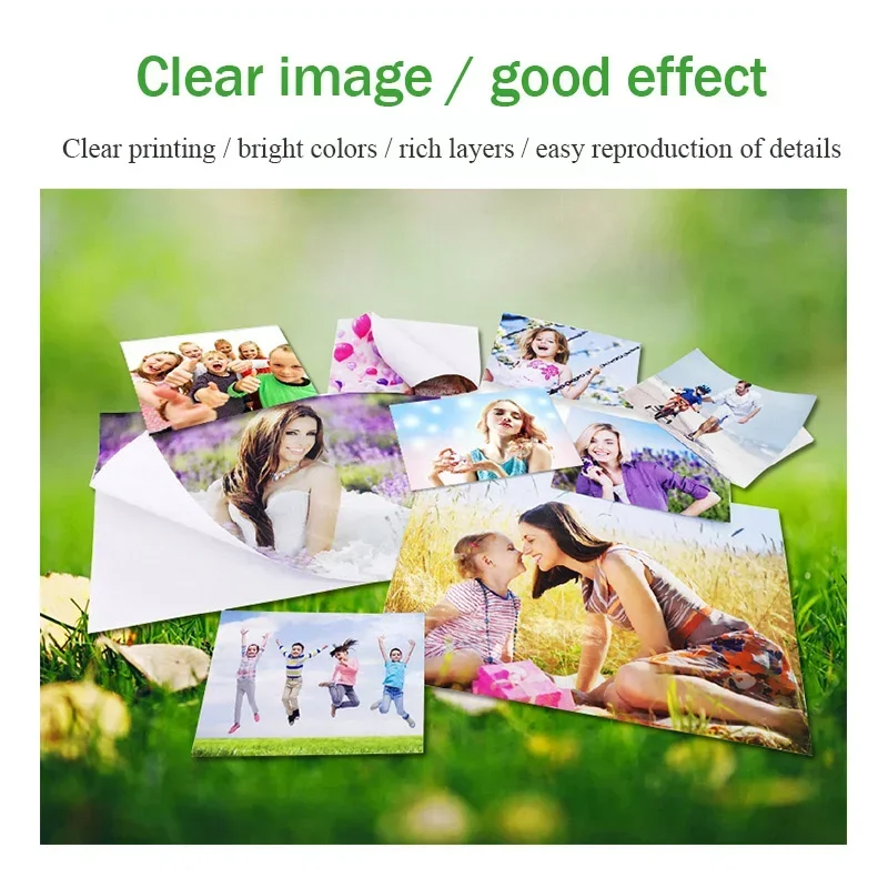 25pcs A4A5A6 Glossy Adhesive Photo Paper Clear And Smooth 135/150g With Photo Sticker Self-adhesive Inkjet Stickers