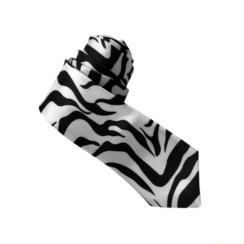 31BF Leopard Patterned Men's Necktie for Stylish Outfits Polyester Silk Long Tie for Weddings Graduations and Casual Meetups