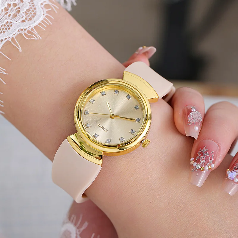 Women's Quartz Watch Silicone Strap Casual Ladies WristWatch Simple Stylish Suitable For Student Daily Wear Versatile Fashion