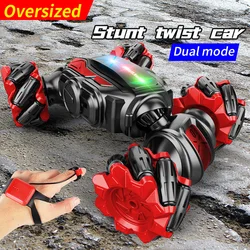 All Terrain RC Stunt Car Handle and Fingers Remote Control 4WD Off Road Vehicle Twist Car Toy With Music LED Lights