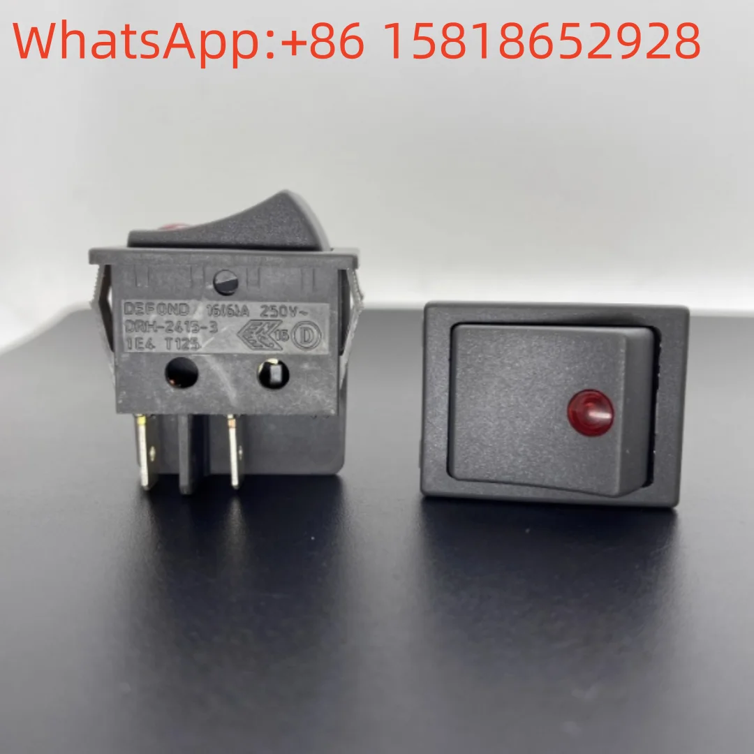 2pcs Defond DRH-2415-3 power rocker switch with light 16A high current 4-pin 2-position toggle button