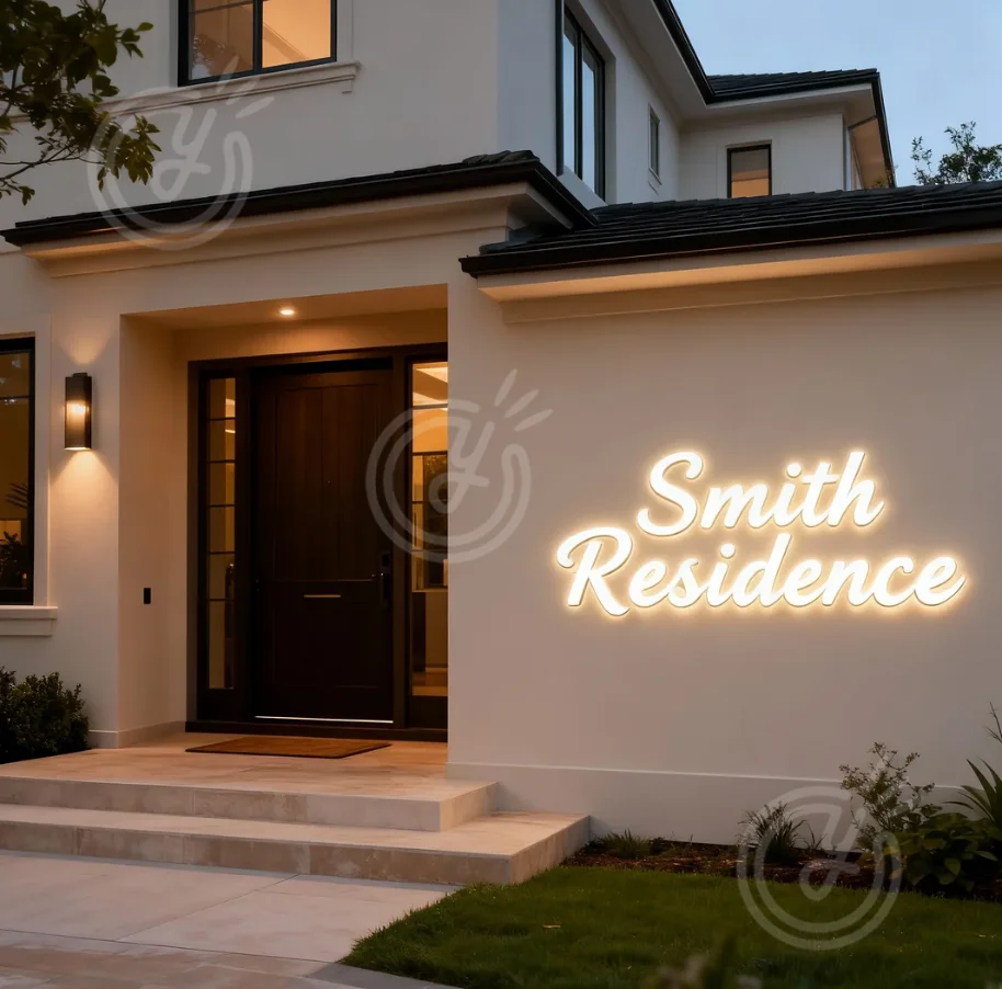 Custom Metal Signs Logo Light Letters Outdoor Backlit Indoor 3D Custom Illuminated Letter Signage for Home The Smiths Signboard