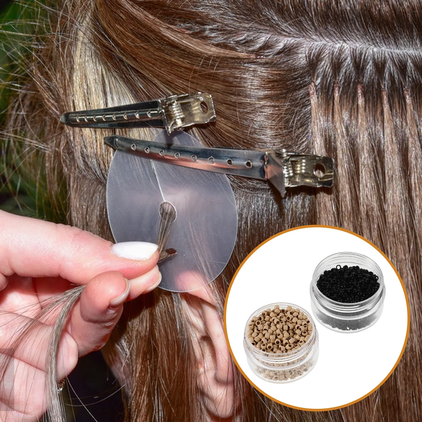 

2 Box Nano-ring Hair Extension Extensions for Braids High Quality Accessories Beads Copper Rings