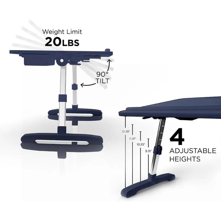 Limitless TotalDesk Portable Workstation and Lap Desk with Adjustable Height and Tilt Navy