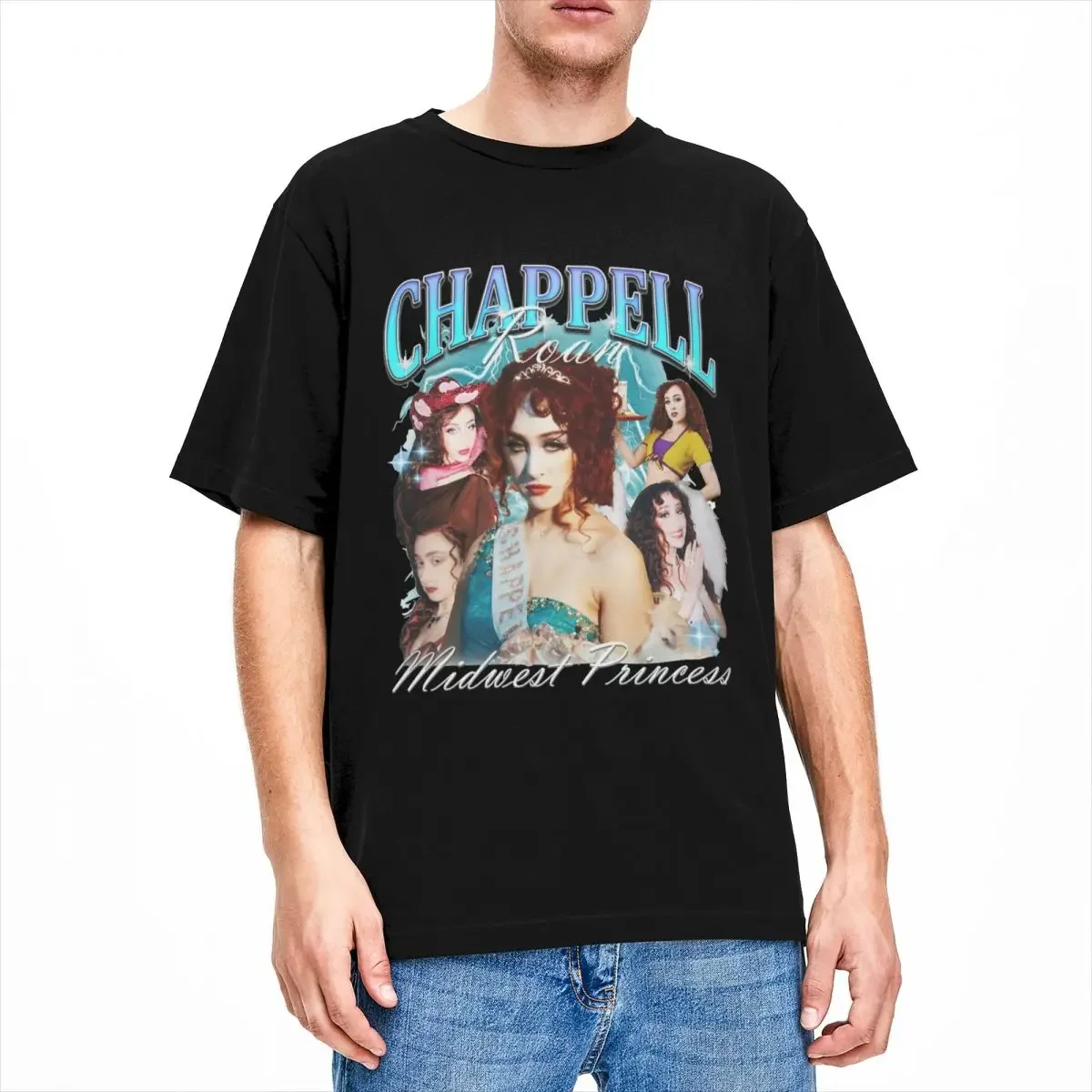 Vintage Chappell Roan Midwest Princess Men Women's T Shirts Cool Singer Tees Short Sleeve Round Collar T-Shirts Cotton Original