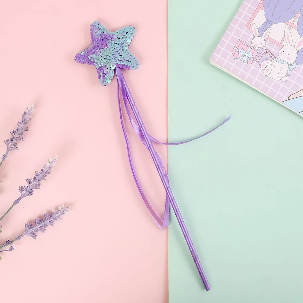 Bacchette da fata a forma di stella da 3 pezzi, design a nastro, bastoncini da fata colorati per ragazze, feste, cosplay, spettacoli teatrali