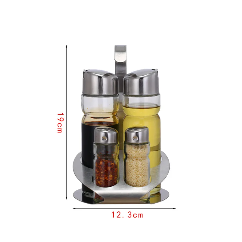 Table Classical Glass Oil and Soy Sauce Vinegar Bottle Pepper Salt Spice Jars Set