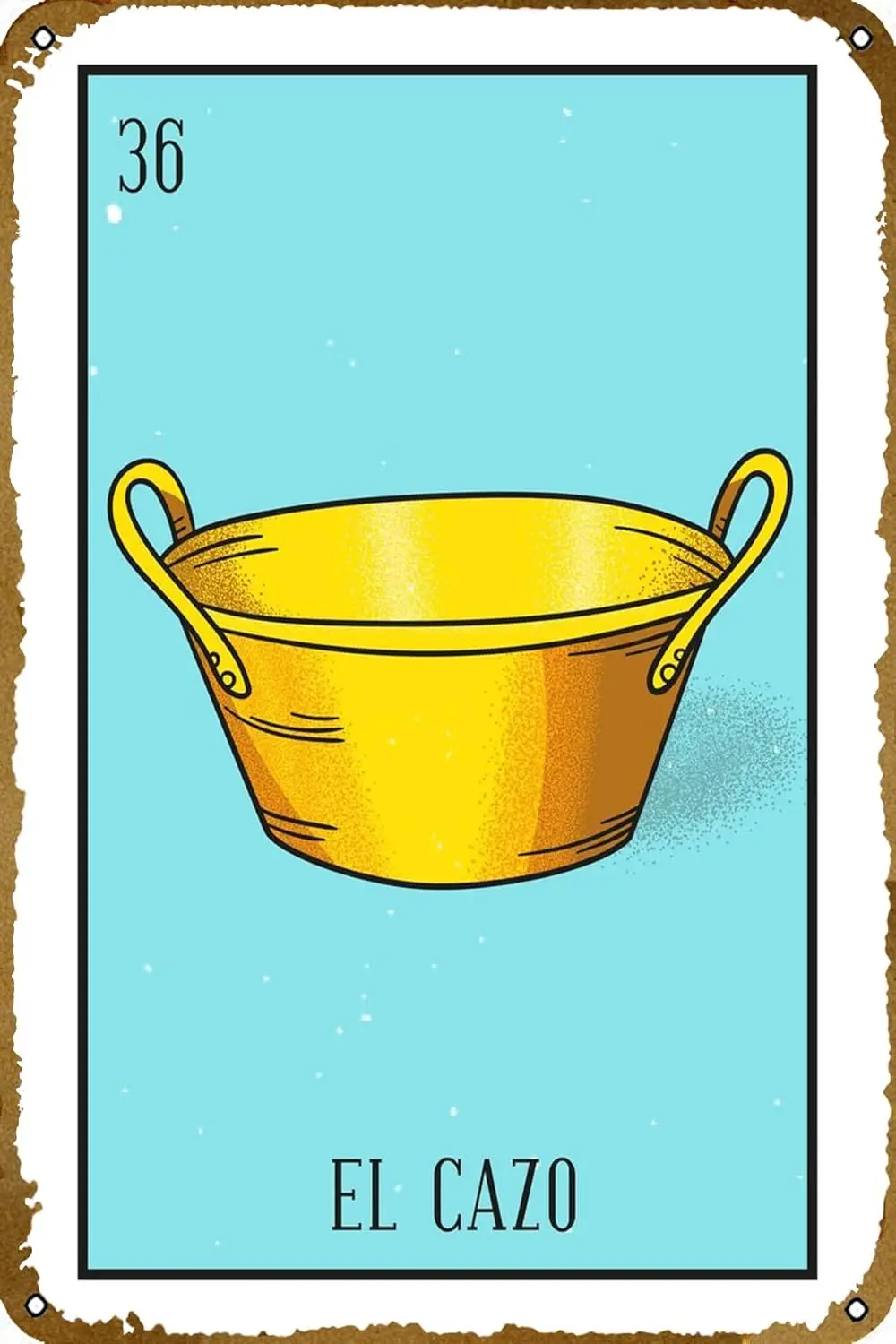 EL CAZO MEXICAN LOTTERY Letrero Metálico Retro, Letrero de Videojuego, Póster para Gamers, Decoración Gamer, Arte de Pared, Placa Metálica, Póster