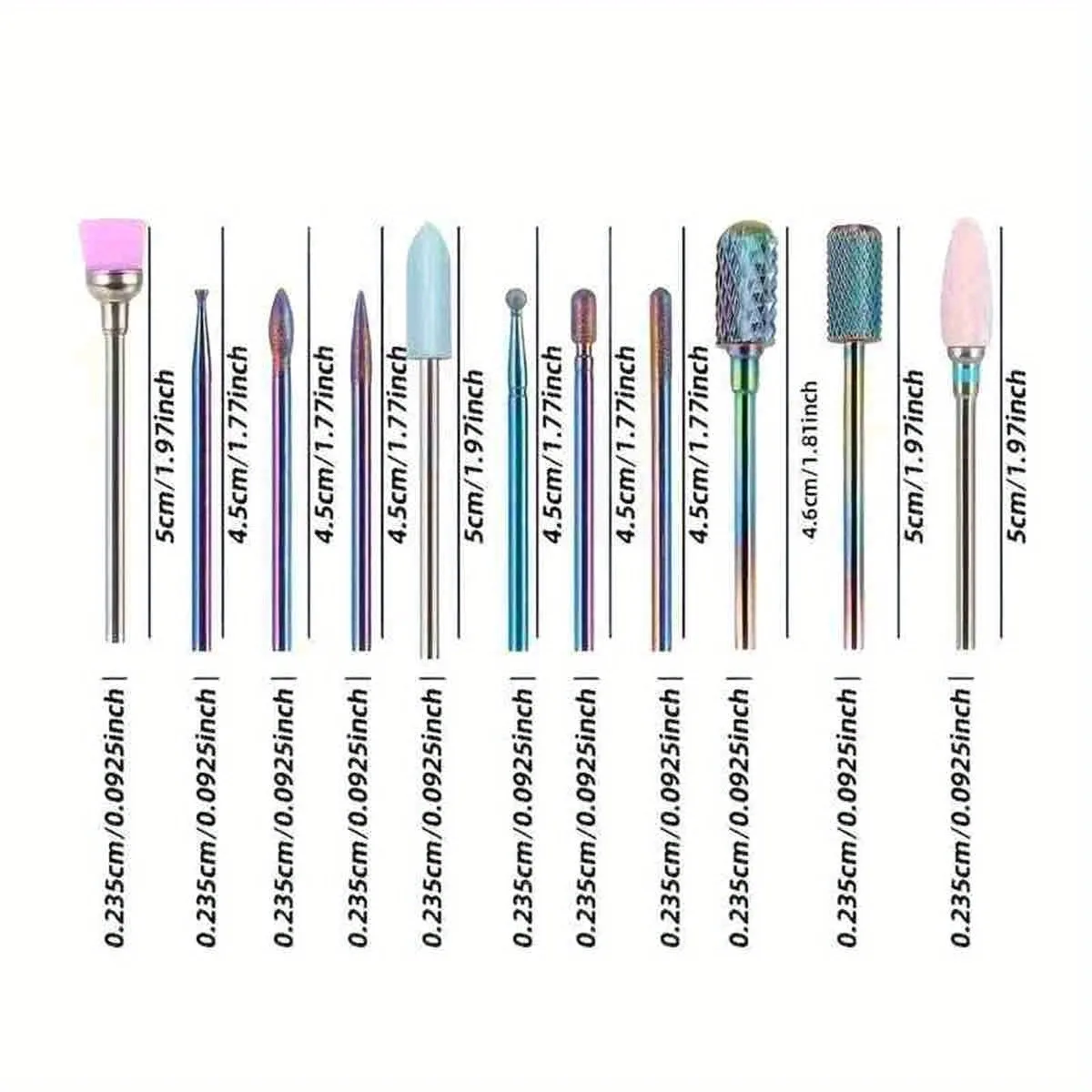 10/11/13/19Pcs/Box Professional Ceramic Nail Drill Bit Set Electric Manicure Nail File Bit For Acrylic Gel Nails And Cuticles