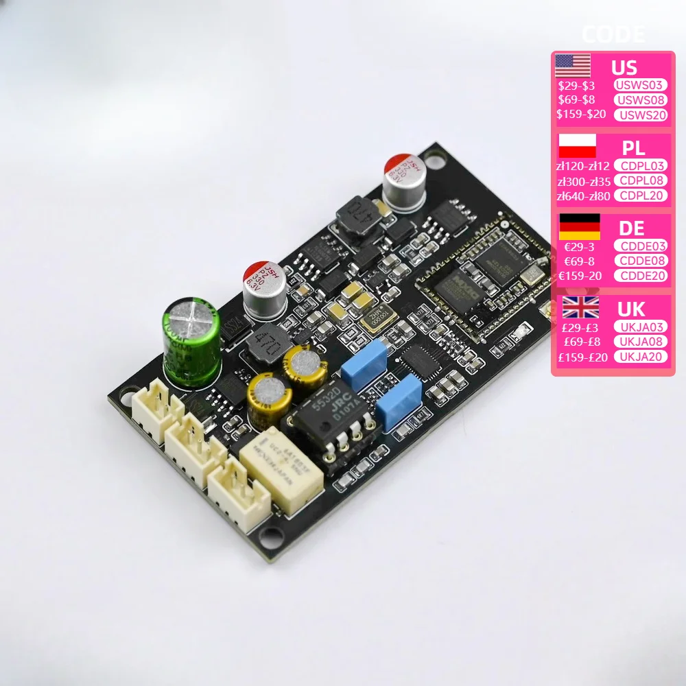 ES9038Q2M Bluetooth 5.1 decoding board QCC5125 receiving ES9018 module with QCC3084 5.3 5.4