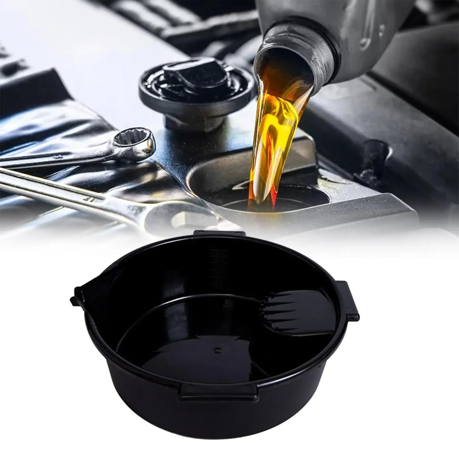 Oil Drain Pan Auto Repair Basin Leak Proof Heavy Duty Garage Tool,6L Oil Change