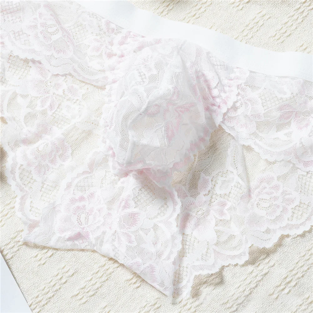 

Мужские трусы-брифы с цветочным кружевом и прозрачной сеткой, соблазнительные, с низкой посадкой, классические, сексуальное нижнее белье для мужчин